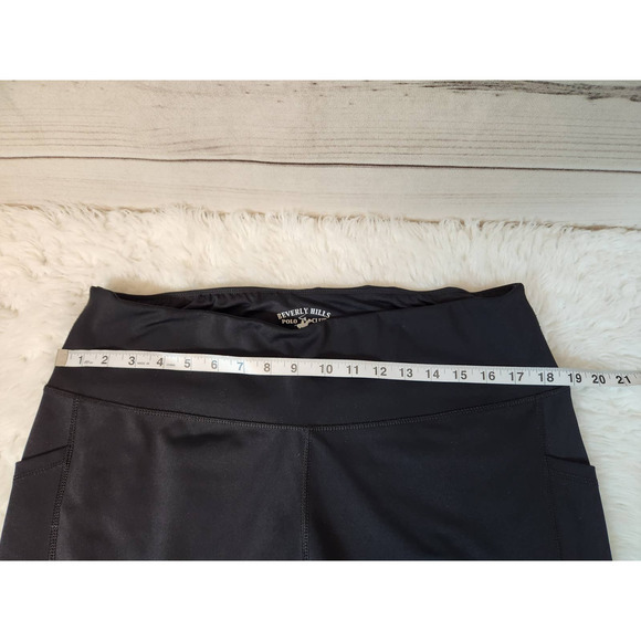 Beverly Hills Polo Club Women's Black‎ Solid Mid Rise Cropped Leggings Size XL - Picture 5 of 7